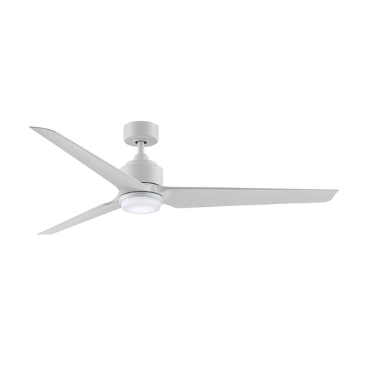 Fanimation TriAire Custom 72in Marine Grade Wet Rated Smart Ceiling Fan with LED Light Kit | Matte White Composite Blades | Model FPD8515MWM-72MWW-LK