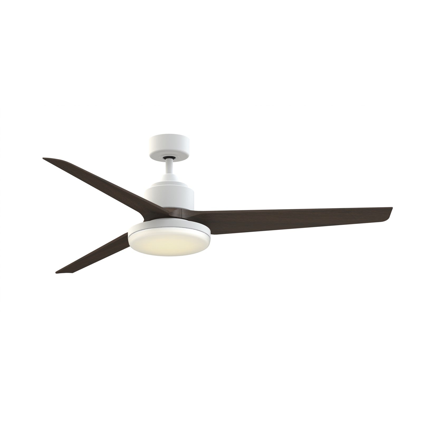Fanimation TriAire Custom 64in 3-Blade Wet Rated Smart Ceiling Fan with 12in LED Light Kit | Matte White and Dark | Model FPD8515MWW-64DWAW-12LK