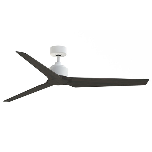 Fanimation TriAire Custom 64in 3-Blade Wet Rated Smart Ceiling Fan | Matte White and Dark Walnut Composite Blades | Patios | Model FPD8515MWW-64DWAW