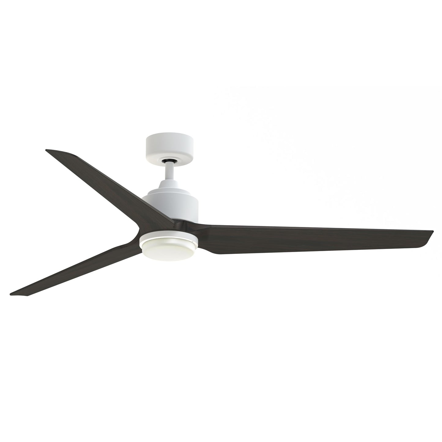 Fanimation TriAire Custom 64in 1-Light Smart Ceiling Fan | Modern Matte White and Dark Walnut Composite Blades | Indoor | Model FPD8515MWW-64DWAW-LK