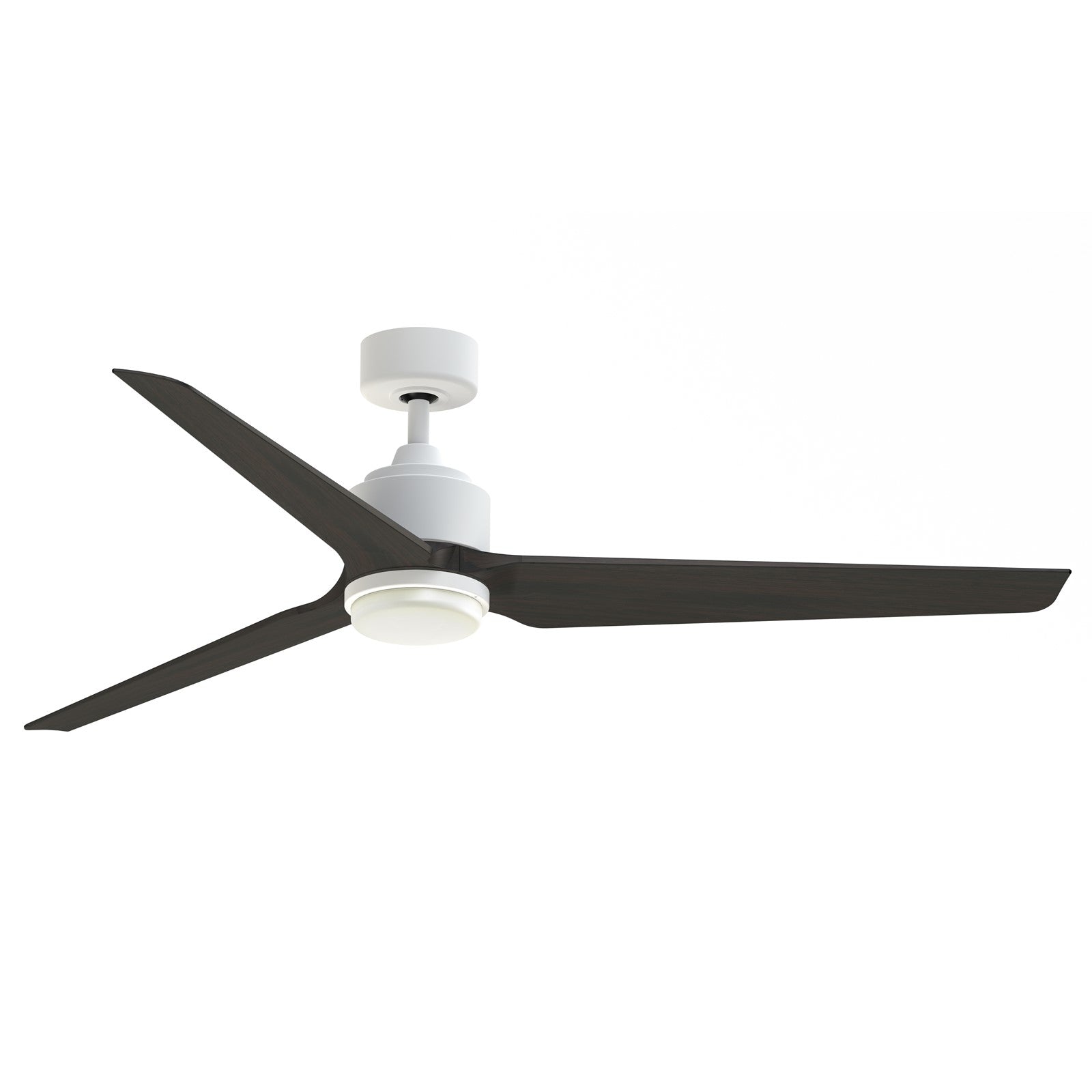 Fanimation TriAire Custom 64in 1-Light Smart Ceiling Fan | Modern Matte White and Dark Walnut Composite Blades | Indoor | Model FPD8515MWW-64DWAW-LK