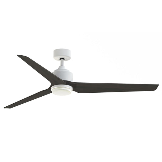 Fanimation TriAire Custom 64in 1-Light Smart Ceiling Fan | Modern Matte White and Dark Walnut Composite Blades | Indoor | Model FPD8515MWW-64DWAW-LK