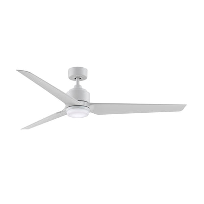 Fanimation TriAire Custom 64in 1-Light Smart Ceiling Fan | Modern Matte White and Opal Frosted Glass | Covered Patio | Model FPD8515MWW-64MWW-LK