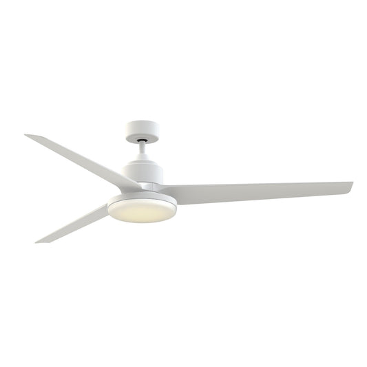 Fanimation TriAire Custom 72in 1-Light Ceiling Fan | Modern Matte White and Matte White Composite Blades | Covered | Model FPD8515MWW-72MWW-12LK