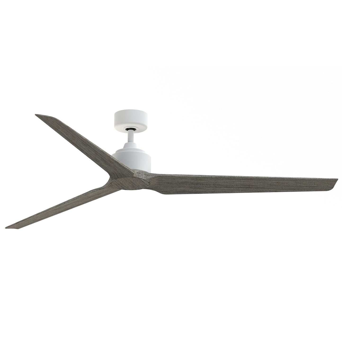Fanimation TriAire Custom 72in Ceiling Fan | Modern Matte White and Weathered Wood Composite Blades | Covered Patio & Living | Model FPD8515MWW-72WEW
