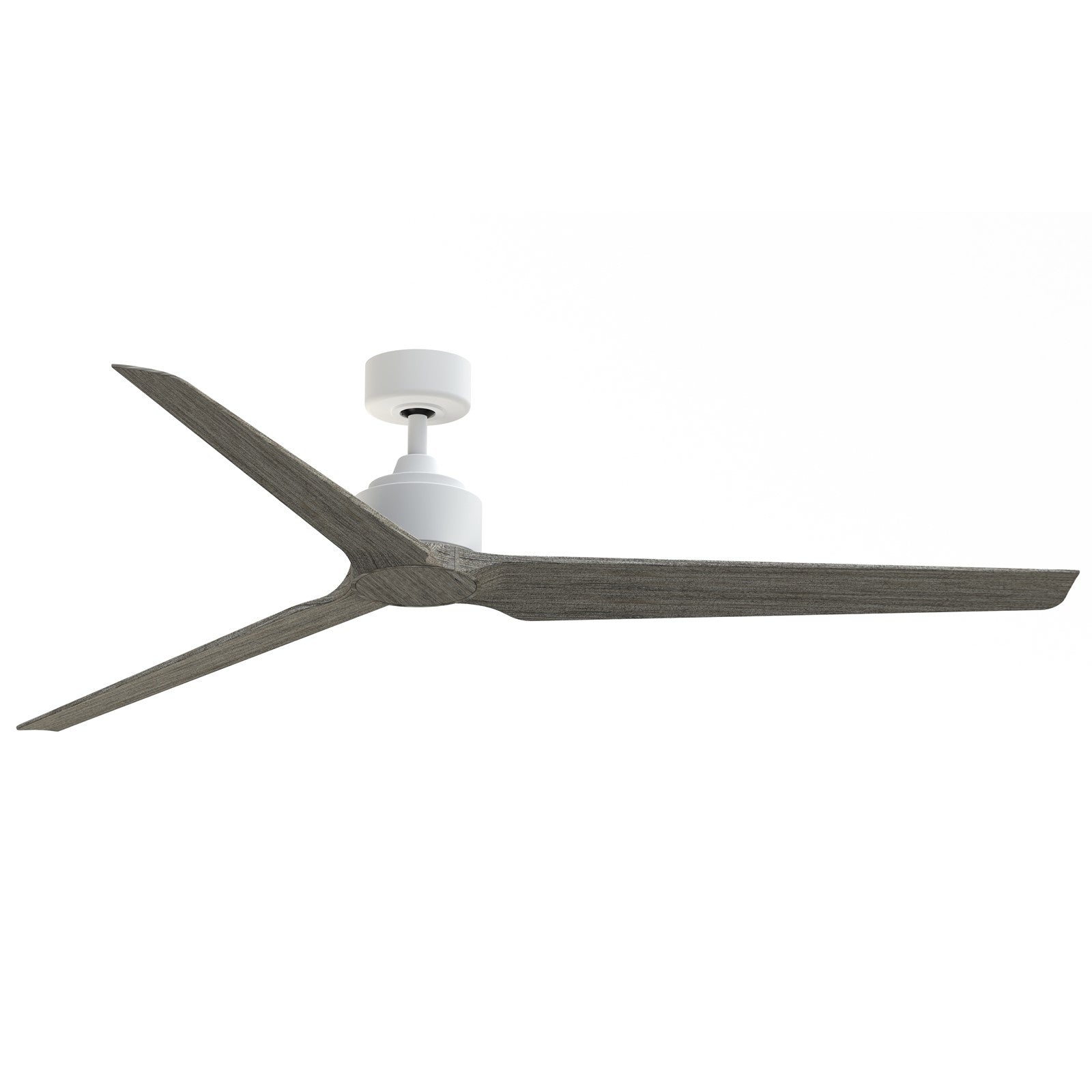 Fanimation TriAire Custom 72in Ceiling Fan | Modern Matte White and Weathered Wood Composite Blades | Covered Patio & Living | Model FPD8515MWW-72WEW