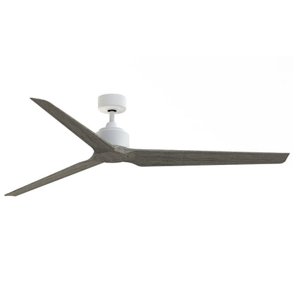 Fanimation TriAire Custom 72in Ceiling Fan | Modern Matte White and Weathered Wood Composite Blades | Covered Patio & Living | Model FPD8515MWW-72WEW