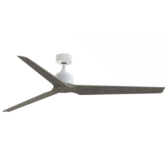 Fanimation TriAire Custom 72in Ceiling Fan | Modern Matte White and Weathered Wood Composite Blades | Covered Patio & Living | Model FPD8515MWW-72WEW