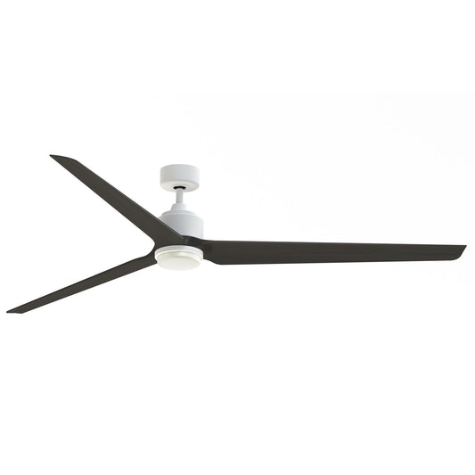 Fanimation TriAire Custom 84in 1-Light Smart Ceiling Fan | Modern Matte White and Dark Walnut Composite | Covered Patio | Model FPD8515MWW-84DWAW-LK