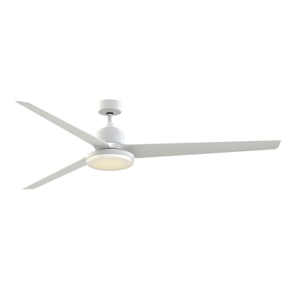 Fanimation TriAire Custom 84in 3-Blade Smart Ceiling Fan w/ 12in LED Light Kit | Matte White Composite Blades | Wet | Model FPD8515MWW-84MWW-12LK