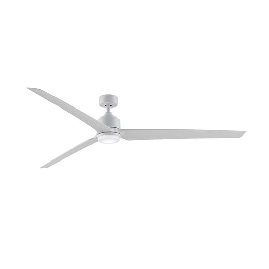 Fanimation TriAire Custom 84in 3-Blade Smart Ceiling Fan w/ LED Light Kit | Matte White Composite Blades | Wet Rated | Model FPD8515MWW-84MWW-LK