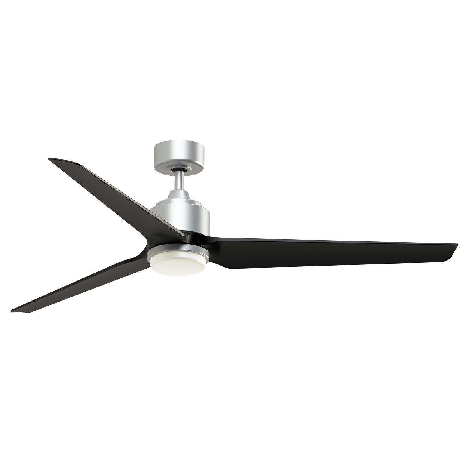 Fanimation TriAire Custom 64in 3-Blade Smart Ceiling Fan with LED Light | Silver and Black Composite | Patio & Covered | Model FPD8515SLW-64BLW-LK
