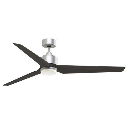 Fanimation TriAire Custom 64in 3-Blade Smart Ceiling Fan with LED Light | Silver and Dark Walnut Composite | Patio | Model FPD8515SLW-64DWAW-LK