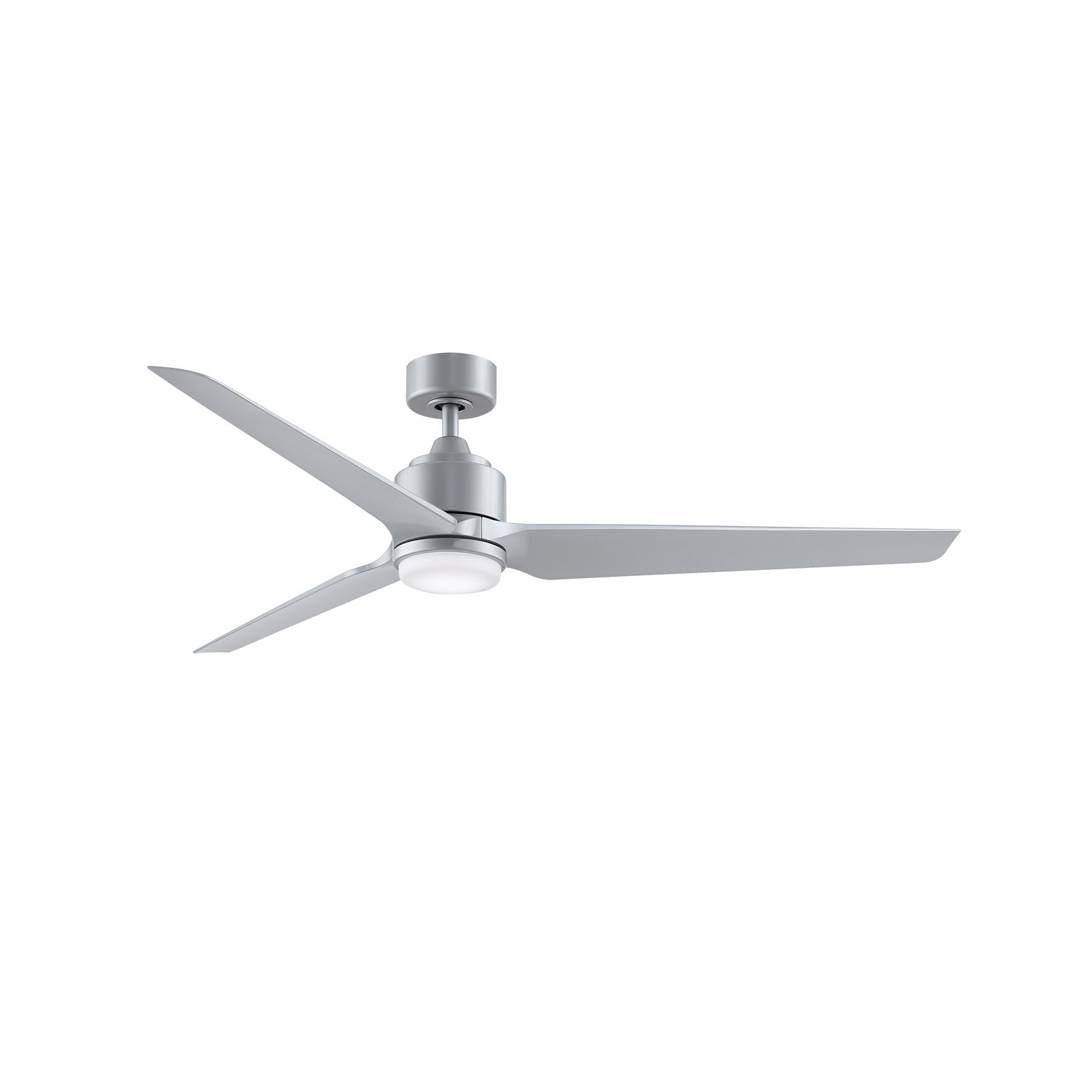 Fanimation TriAire Custom 64in 3-Blade Smart Ceiling Fan with LED Light | Modern Silver and Silver Composite Blades | Model FPD8515SLW-64SLW-LK