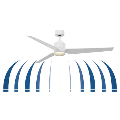 Fanimation TriAire Custom 64in 3-Blade Smart Ceiling Fan with LED Light | Modern Silver and Silver Composite Blades | Model FPD8515SLW-64SLW-LK
