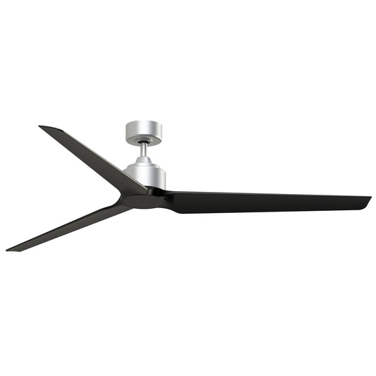 Fanimation TriAire Custom 72in 3-Light Ceiling Fan | Silver and Black Composite Blades | Covered Patio & Large Rooms | Model FPD8515SLW-72BLW