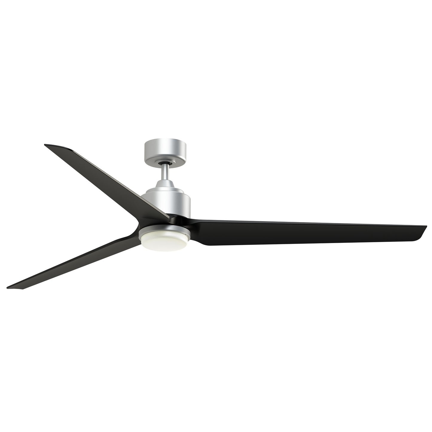 Fanimation TriAire Custom 72in 1-Light Ceiling Fan | Silver and Black Composite Blades with Opal Frosted Shade | Covered | Model FPD8515SLW-72BLW-LK