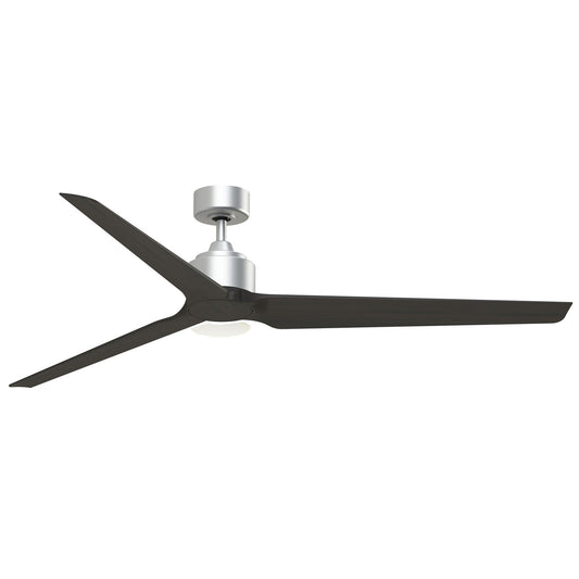 Fanimation TriAire Custom 72in 3-Light Ceiling Fan | Silver and Dark Walnut Composite Blades | Covered Patio & Large Rooms | Model FPD8515SLW-72DWAW