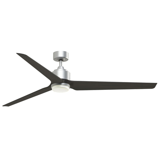Fanimation TriAire Custom 72in 1-Light Ceiling Fan | Silver and Dark Walnut Composite Blades with Opal Frosted Shade | Model FPD8515SLW-72DWAW-LK