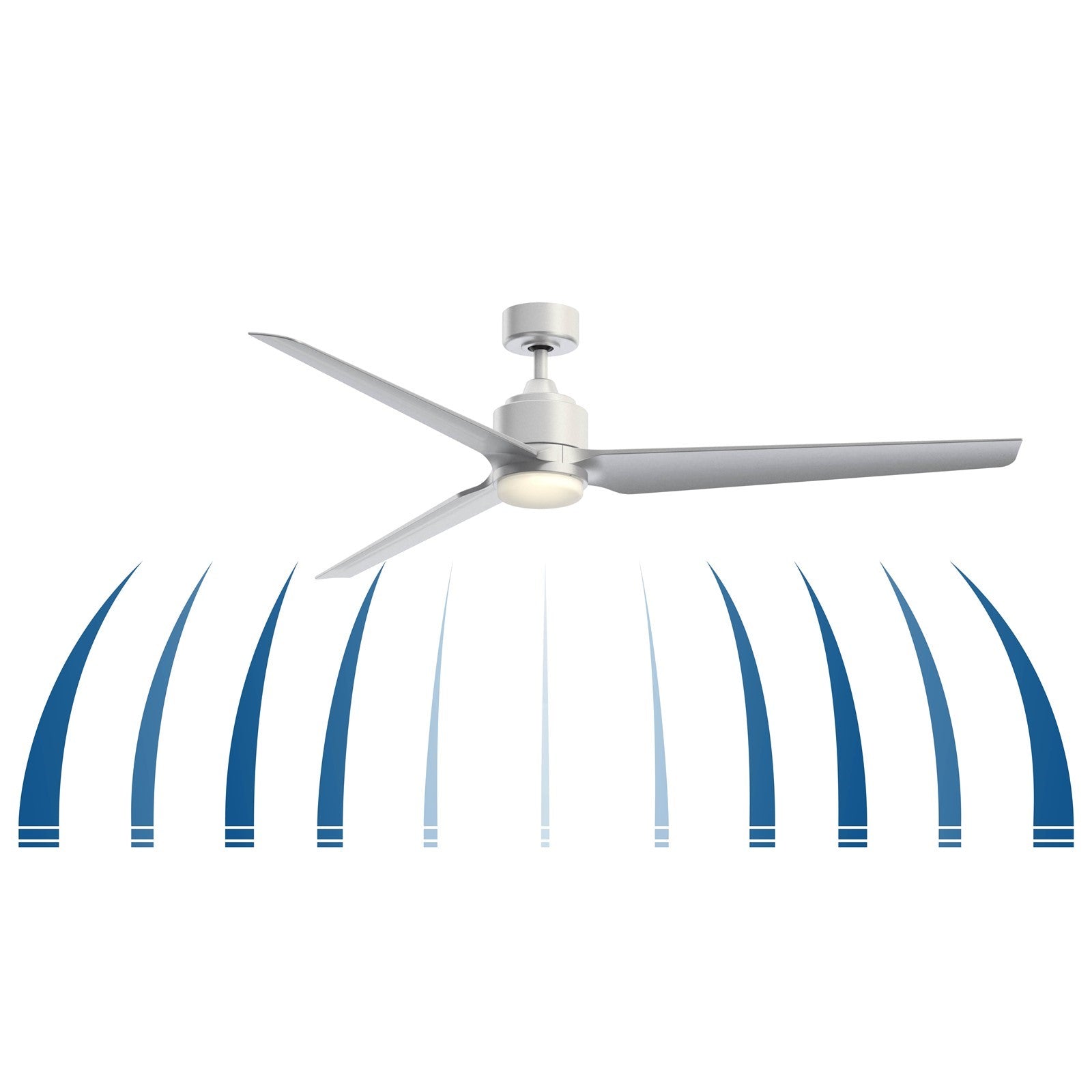 Fanimation TriAire Custom 72in 3-Blade Ceiling Fan | Silver and Koa Composite | Patio & Great Room | 72 x 72 x 16.42 in | Model FPD8515SLW-72KW