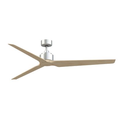 Fanimation TriAire Custom 72in 3-Blade Ceiling Fan | Silver and Natural Composite | Patio & Great Room | 72 x 72 x 16.42 in | Model FPD8515SLW-72NW