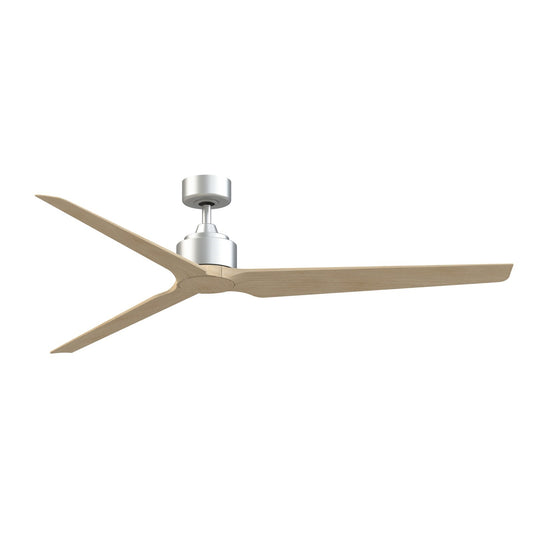 Fanimation TriAire Custom 72in 3-Blade Ceiling Fan | Silver and Natural Composite | Patio & Great Room | 72 x 72 x 16.42 in | Model FPD8515SLW-72NW