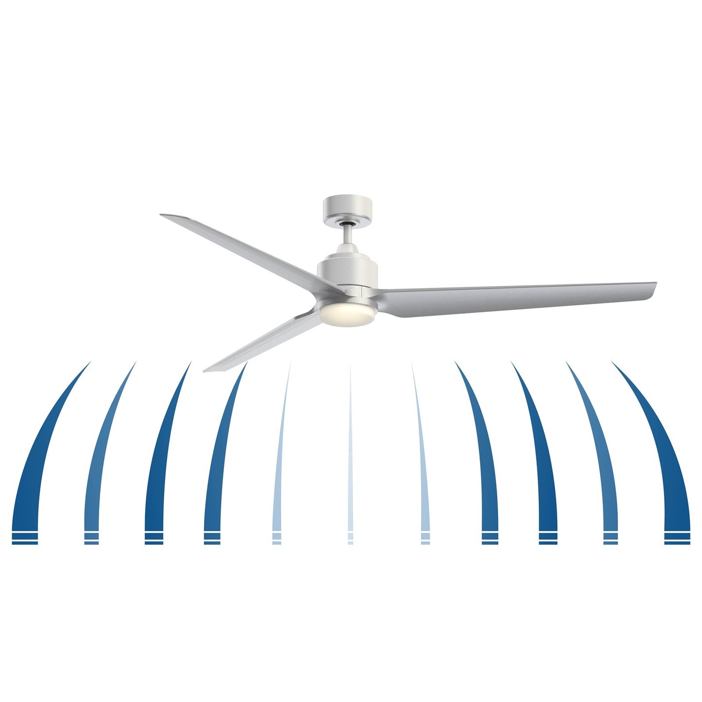 Fanimation TriAire Custom 72in 3-Blade Ceiling Fan | Silver and Natural Composite | Patio & Great Room | 72 x 72 x 16.42 in | Model FPD8515SLW-72NW