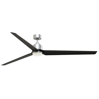 Fanimation TriAire Custom 84in 3-Blade Smart Ceiling Fan with LED Light | Silver and Black Composite | Patios & Great | Model FPD8515SLW-84BLW-LK