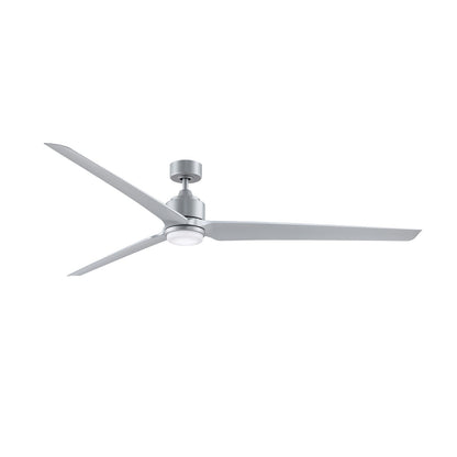 Fanimation TriAire Custom 84in 3-Blade Smart Ceiling Fan with LED Light | Silver Composite Blades | Patio & Great Room | Model FPD8515SLW-84SLW-LK