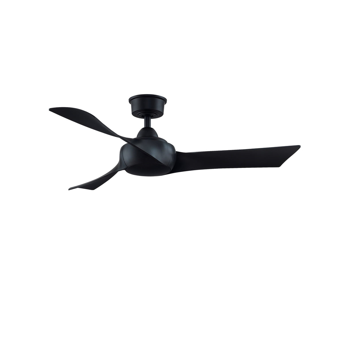 Fanimation Wrap Custom 48in 3-Blade Smart Ceiling Fan | Modern Black and Black Composite | Covered Patio & Bedroom | Model FPD8530BL-48BL
