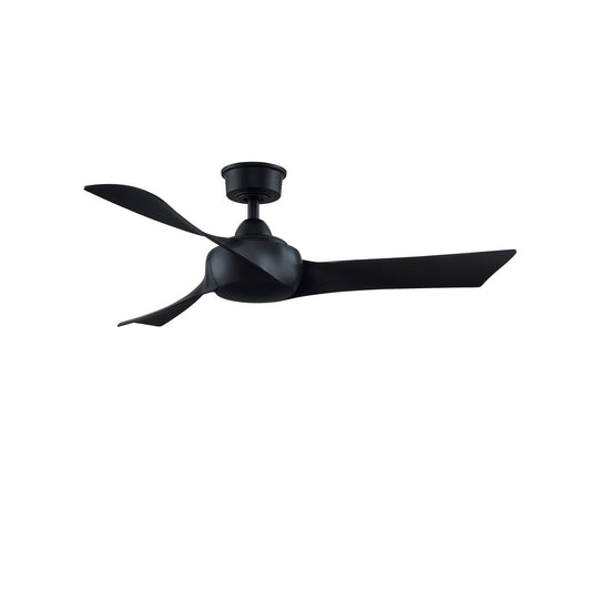 Fanimation Wrap Custom 48in 3-Blade Smart Ceiling Fan | Modern Black and Black Composite | Covered Patio & Bedroom | Model FPD8530BL-48BL