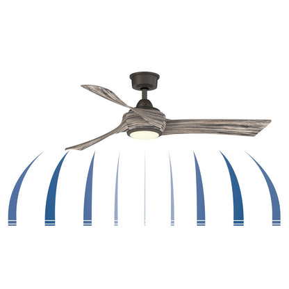 Fanimation Wrap Custom 52in Smart Ceiling Fan | Black and Brushed Nickel Composite Blades | Covered Patio & Bedroom | Model FPD8530BL-52BN