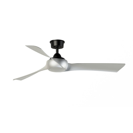 Fanimation Wrap Custom 56in 3-Blade Smart Ceiling Fan | Modern Black and Brushed Nickel Composite Blades | Covered Patio | Model FPD8530BL-56BN