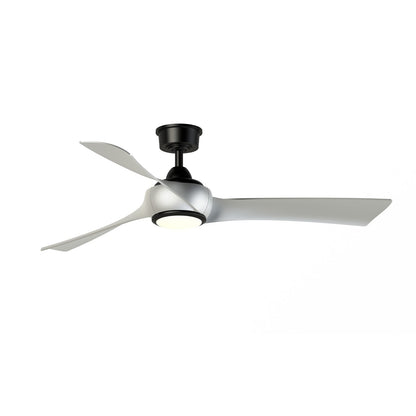 Fanimation Wrap Custom 56in 3-Blade Smart Ceiling Fan with LED Light | Modern Black and Brushed Nickel Composite Blades | Model FPD8530BL-56BN-LK