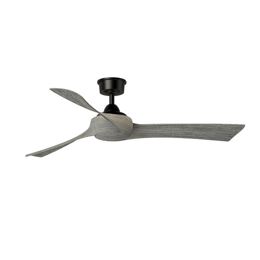 Fanimation Wrap Custom 56in 3-Blade Smart Ceiling Fan | Black and Weathered Wood Composite Blades | Covered Patio & Living | Model FPD8530BL-56WE