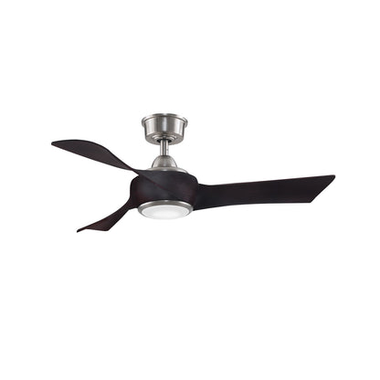 Fanimation Wrap Custom 44in Smart Ceiling Fan with LED Light | Brushed Nickel and Dark Walnut Composite Blades | Covered | Model FPD8530BN-44DWA-LK
