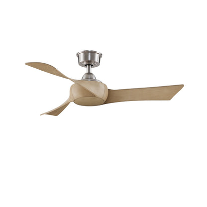 Fanimation Wrap Custom 44in 3-Blade Smart Ceiling Fan | Brushed Nickel and Natural Composite | Covered Patio & Bedroom | Model FPD8530BN-44N