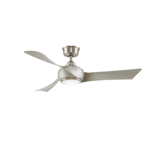 Fanimation Wrap Custom 48in 3-Blade Smart Ceiling Fan with LED Light | Brushed Nickel and Brushed Nickel Composite Blades | Model FPD8530BN-48BN-LK
