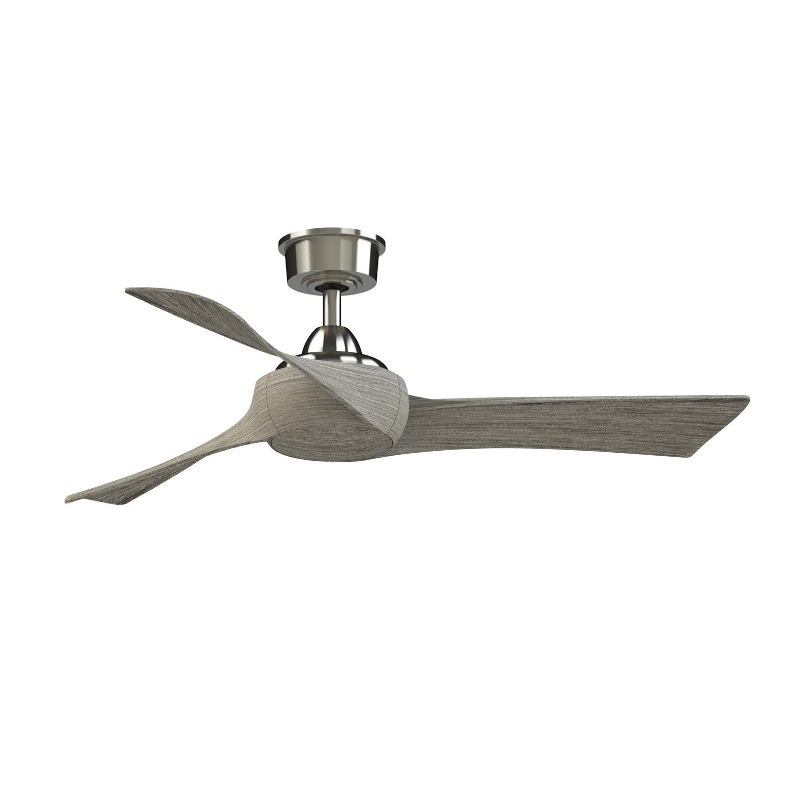 Fanimation Wrap Custom 48in 3-Blade Smart Ceiling Fan | Brushed Nickel and Weathered Wood Composite Blades | Covered Patio | Model FPD8530BN-48WE