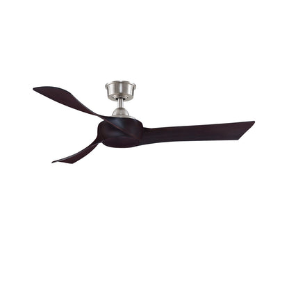 Fanimation Wrap Custom 52in 3-Blade DC Ceiling Fan | Modern Brushed Nickel and Dark Walnut Composite | Covered Patio | Model FPD8530BN-52DWA
