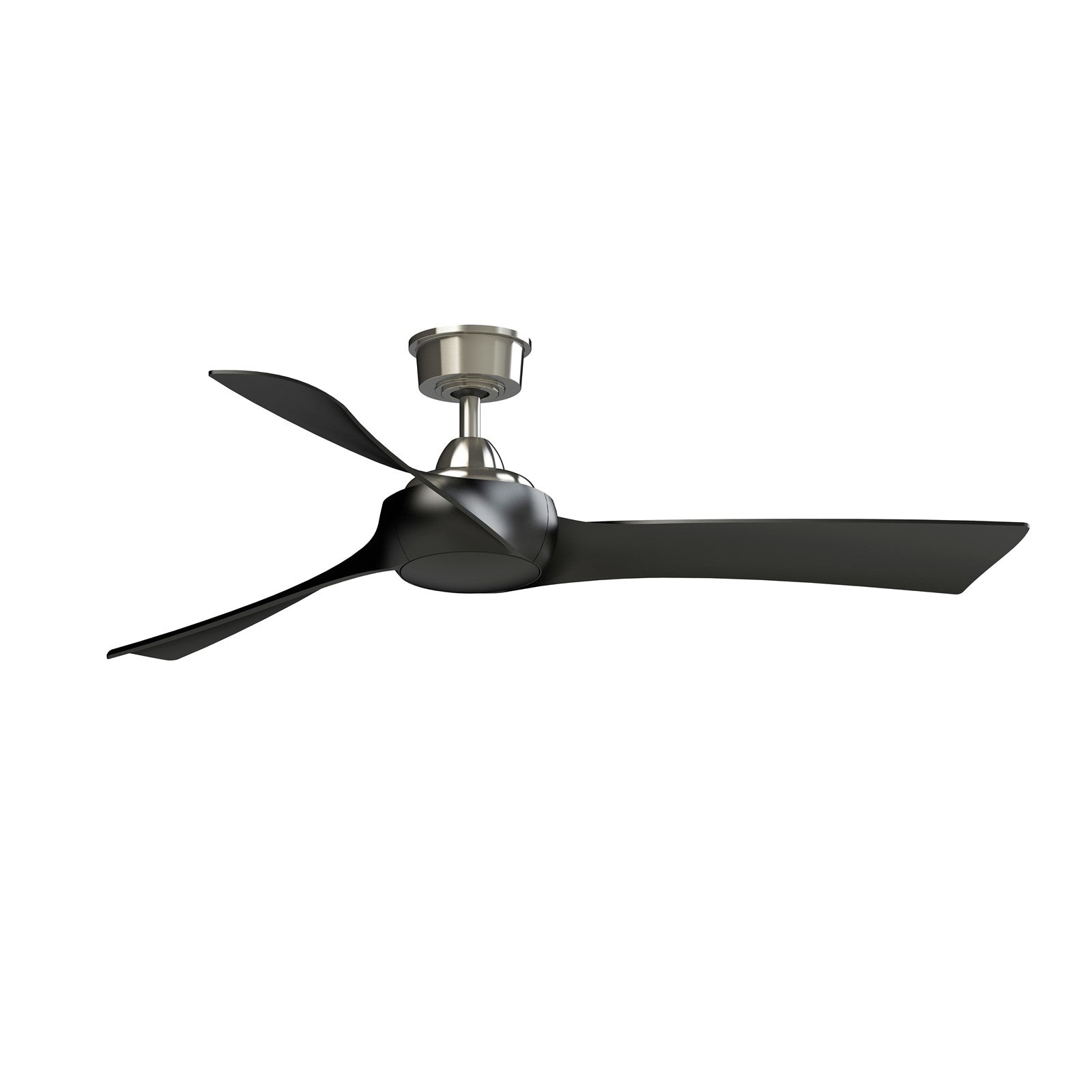 Fanimation Wrap Custom 56in 3-Blade Ceiling Fan | Brushed Nickel and Black Composite | Covered Patio & Bedroom | Model FPD8530BN-56BL