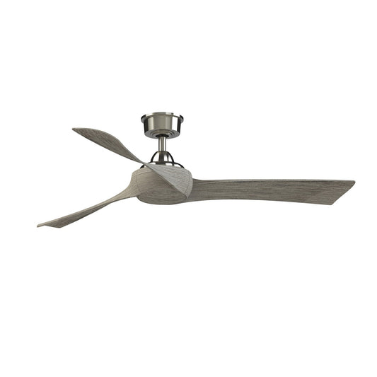 Fanimation Wrap Custom 56in 3-Blade Ceiling Fan | Brushed Nickel and Weathered Wood Composite | Covered Patio & Bedroom | Model FPD8530BN-56WE