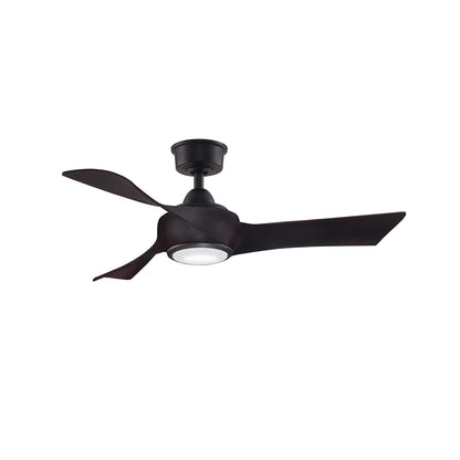 Fanimation Wrap Custom 44in 3-Blade Ceiling Fan with LED Light | Dark Bronze and Dark Walnut Composite | Covered Patio | Model FPD8530DZ-44DWA-LK