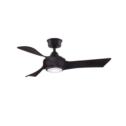 Fanimation Wrap Custom 44in 3-Blade Ceiling Fan with LED Light | Dark Bronze and Dark Walnut Composite | Covered Patio | Model FPD8530DZ-44DWA-LK