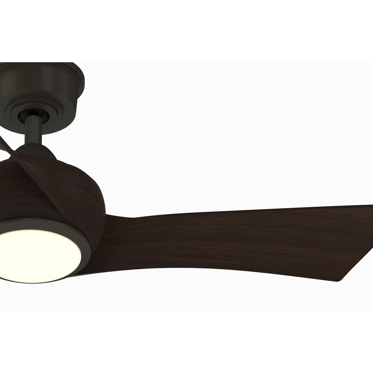 Fanimation Wrap Custom 44in 3-Blade Ceiling Fan with LED Light | Dark Bronze and Dark Walnut Composite | Covered Patio | Model FPD8530DZ-44DWA-LK