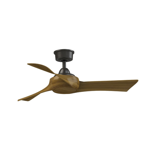 Fanimation Wrap Custom 44in 3-Blade Ceiling Fan | Dark Bronze and Koa Composite | Covered Patio & Bedroom | 44 x 44 x 12.46 in | Model FPD8530DZ-44K