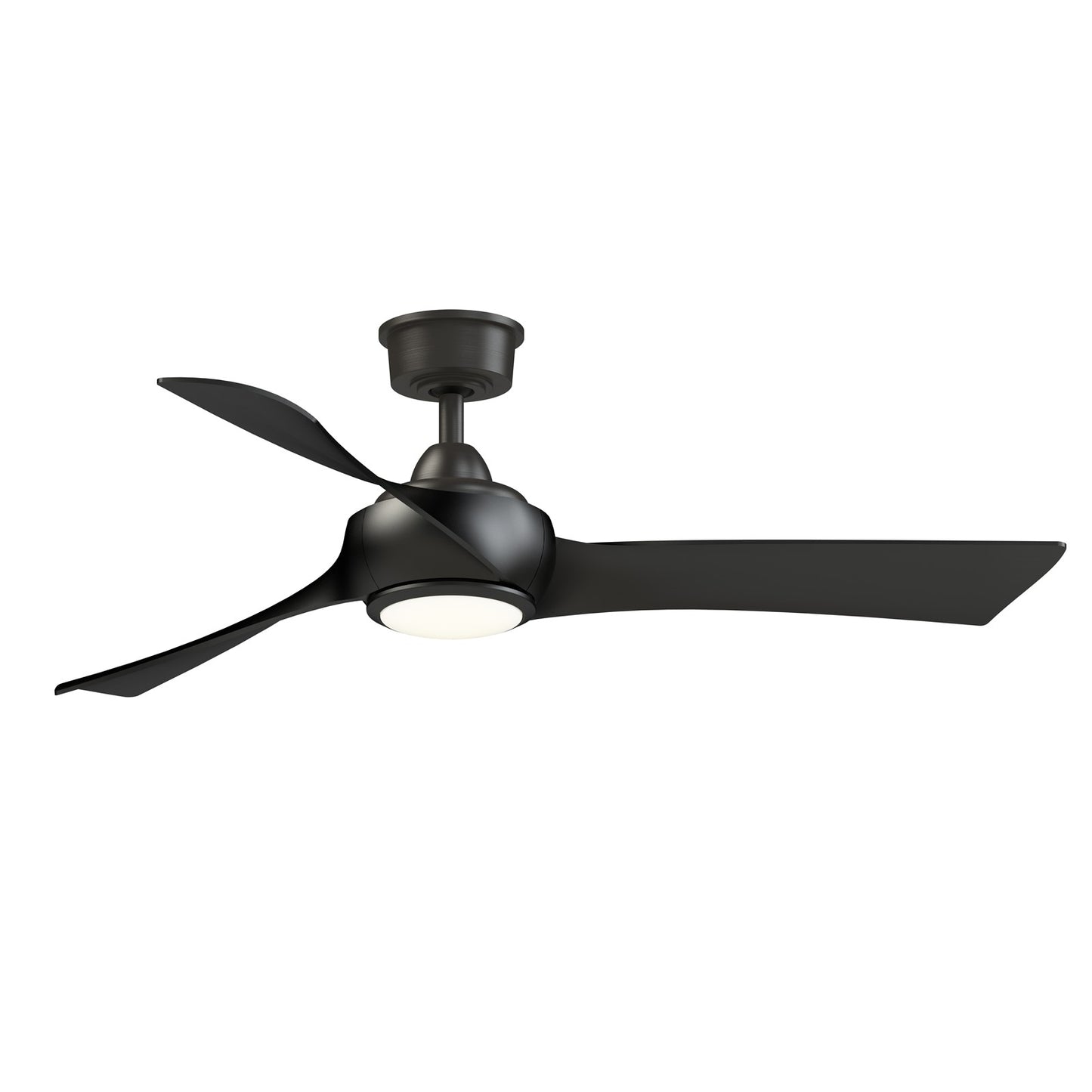 Fanimation Wrap Custom 52in 3-Blade Smart Ceiling Fan with LED Light | Dark Bronze and Black Composite Blades | Covered | Model FPD8530DZ-52BL-LK