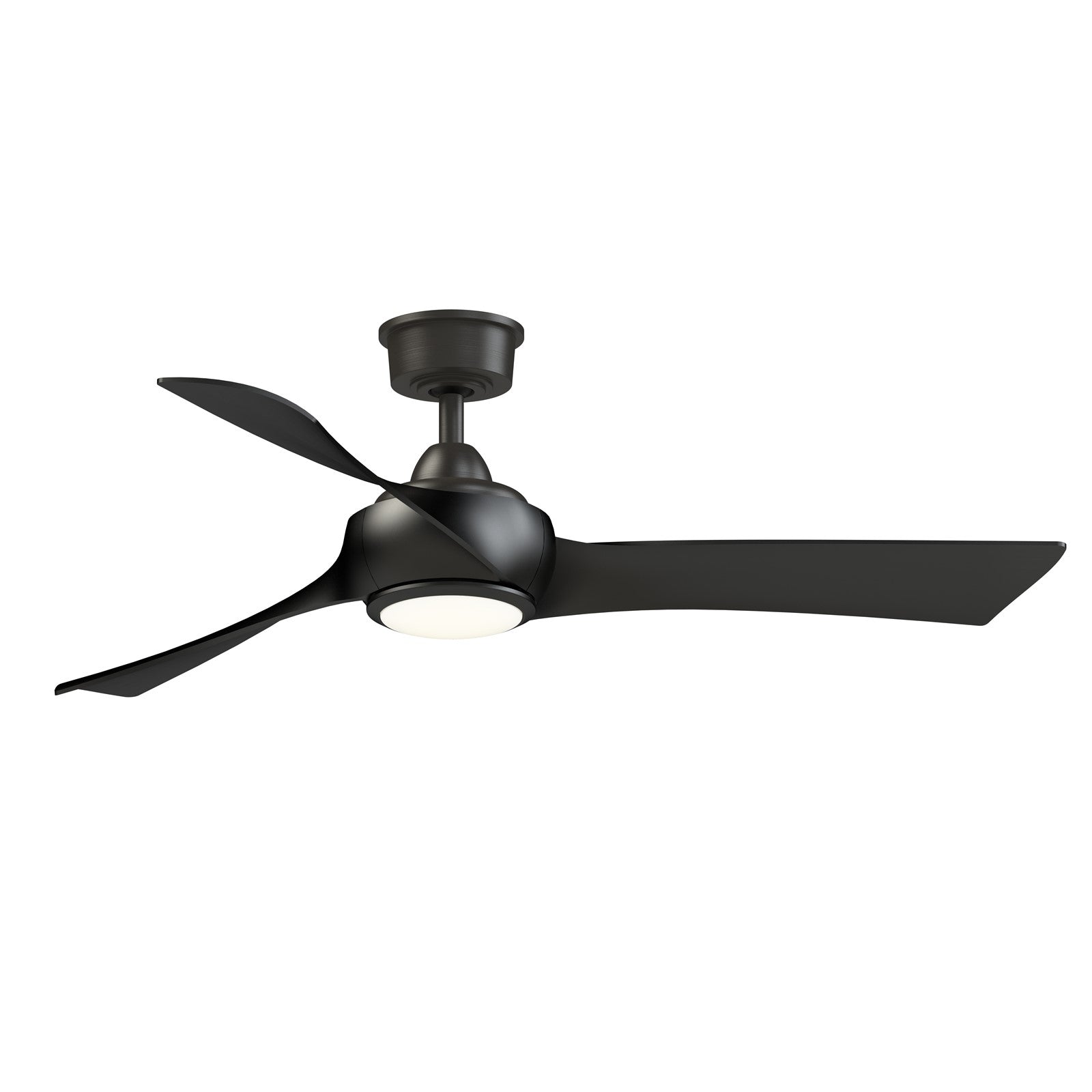 Fanimation Wrap Custom 52in 3-Blade Smart Ceiling Fan with LED Light | Dark Bronze and Black Composite Blades | Covered | Model FPD8530DZ-52BL-LK