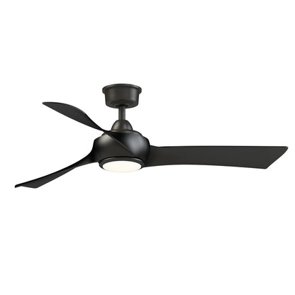 Fanimation Wrap Custom 52in 3-Blade Smart Ceiling Fan with LED Light | Dark Bronze and Black Composite Blades | Covered | Model FPD8530DZ-52BL-LK