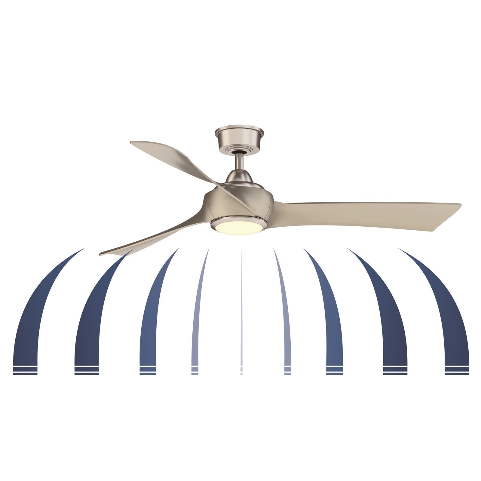 Fanimation Wrap Custom 56in 3-Blade Smart Ceiling Fan | Dark Bronze and Black Composite Blades | Covered Patio, Porch | Model FPD8530DZ-56BL